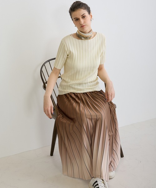 NICOLE white（ニコルホワイト）の「グラデーションプリーツスカート（スカート・レディース・ブルー/グリーン/ブラウン/ブラック・FREE）」の20枚目の写真