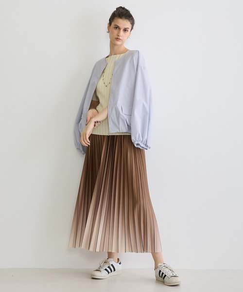 NICOLE white（ニコルホワイト）の「グラデーションプリーツスカート（スカート・レディース・ブルー/グリーン/ブラウン/ブラック・FREE）」の22枚目の写真