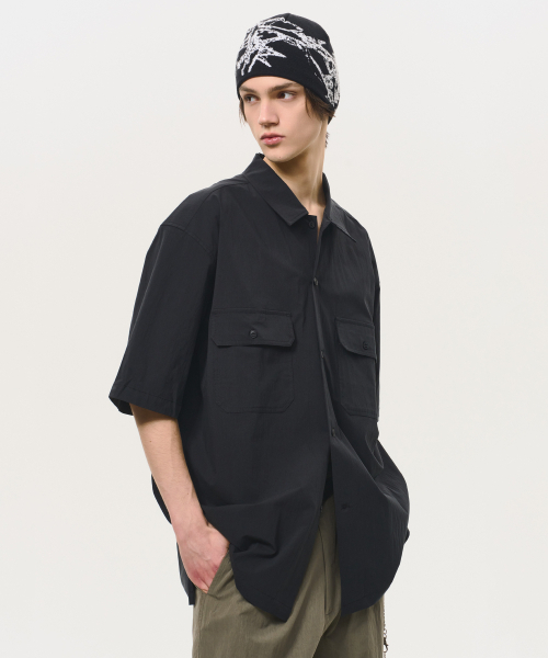 BLACK MOMENT（ブラックモーメント）の「テックポケットハーフシャツ[ブラック]（シャツ/ブラウス・メンズ・ブラック・LARGE/MEDIUM）」の6枚目の写真