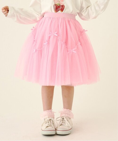 Lycee mine（リセマイン）の「なみなみ切り替えギャザーたっぷりチュールスカート【Lycee mine バレエシリーズ】（スカート・キッズ・ラベンダー/ブラック/ブルーグレー/アイボリー/ピンク・120cm/130cm/100cm/150cm/140cm/110cm）」の5枚目の写真