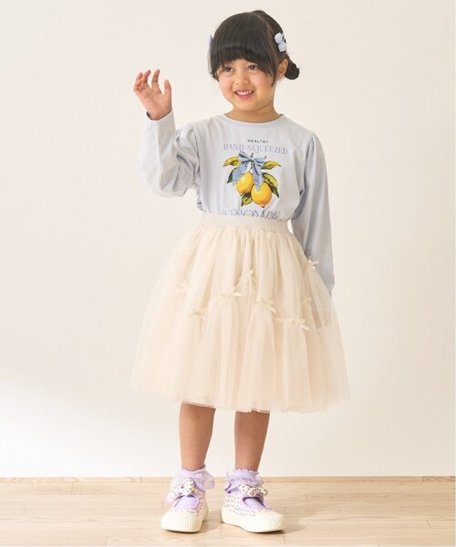 Lycee mine（リセマイン）の「なみなみ切り替えギャザーたっぷりチュールスカート【Lycee mine バレエシリーズ】（スカート・キッズ・ラベンダー/ブラック/ブルーグレー/アイボリー/ピンク・120cm/130cm/100cm/150cm/140cm/110cm）」の18枚目の写真