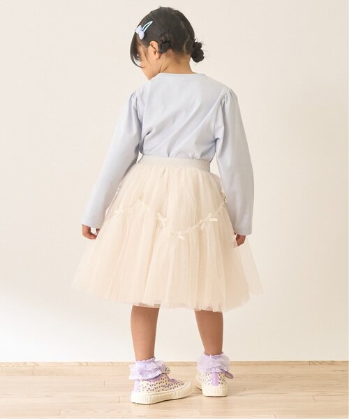 Lycee mine（リセマイン）の「なみなみ切り替えギャザーたっぷりチュールスカート【Lycee mine バレエシリーズ】（スカート・キッズ・ラベンダー/ブラック/ブルーグレー/アイボリー/ピンク・120cm/130cm/100cm/150cm/140cm/110cm）」の19枚目の写真