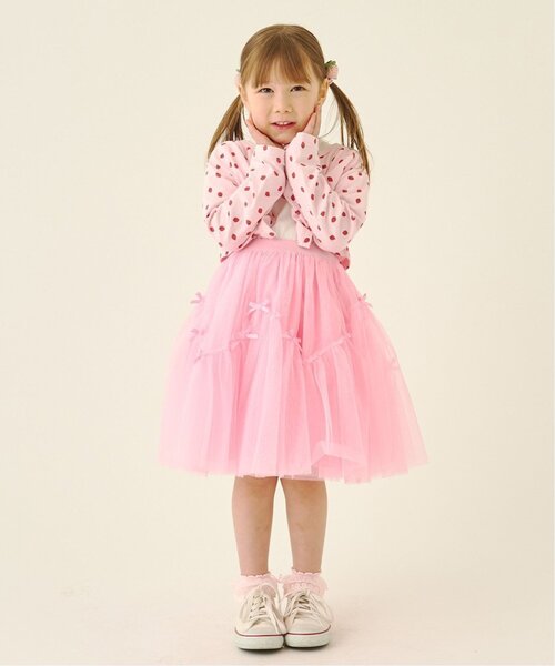 Lycee mine（リセマイン）の「なみなみ切り替えギャザーたっぷりチュールスカート【Lycee mine バレエシリーズ】（スカート・キッズ・ラベンダー/ブラック/ブルーグレー/アイボリー/ピンク・120cm/130cm/100cm/150cm/140cm/110cm）」の21枚目の写真