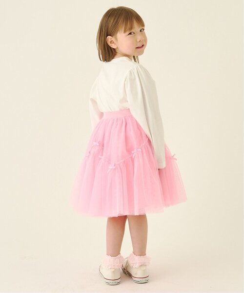 Lycee mine（リセマイン）の「なみなみ切り替えギャザーたっぷりチュールスカート【Lycee mine バレエシリーズ】（スカート・キッズ・ラベンダー/ブラック/ブルーグレー/アイボリー/ピンク・120cm/130cm/100cm/150cm/140cm/110cm）」の22枚目の写真