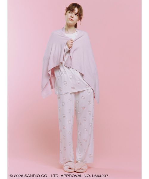 sanrio house（サンリオハウス）の「【gelato pique】【LADIES】総柄ロングパンツ（ルームウェア/パジャマ・レディース・オフホワイト/ライトブルー/ネイビー/ピンク・F）」の7枚目の写真