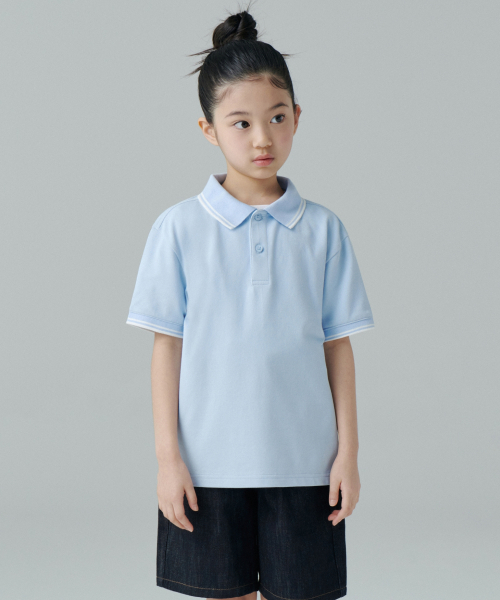 MUSINSA STANDARD KIDS（ムシンサスタンダードキッズ）の「[クールスタンダード] プレッピー ピケ ポロシャツ [パステルブルー]（ポロシャツ・レディース・その他・110/120/130/140/150/160）」の7枚目の写真
