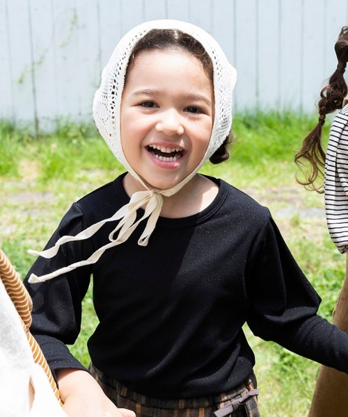 RIO（リオ）の「ショルダーパフTシャツ（Tシャツ/カットソー・キッズ・ベージュ/ブラック/ブラック系その他/杢グレー・80ｃｍ/90cm/100cm/110cm/120cm/130cm/140cm）」の5枚目の写真