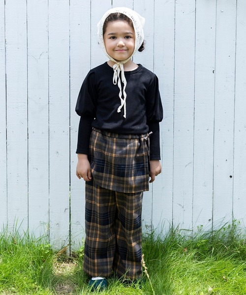 RIO（リオ）の「ショルダーパフTシャツ（Tシャツ/カットソー・キッズ・ベージュ/ブラック/ブラック系その他/杢グレー・80ｃｍ/90cm/100cm/110cm/120cm/130cm/140cm）」の6枚目の写真