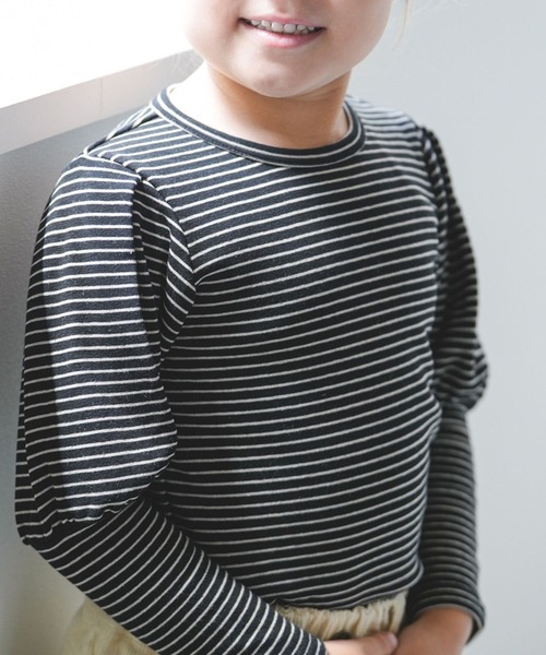 RIO（リオ）の「ショルダーパフTシャツ（Tシャツ/カットソー・キッズ・ベージュ/ブラック/ブラック系その他/杢グレー・80ｃｍ/90cm/100cm/110cm/120cm/130cm/140cm）」の14枚目の写真