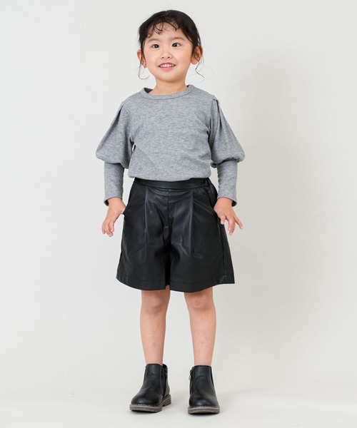 RIO（リオ）の「ショルダーパフTシャツ（Tシャツ/カットソー・キッズ・ベージュ/ブラック/ブラック系その他/杢グレー・80ｃｍ/90cm/100cm/110cm/120cm/130cm/140cm）」の18枚目の写真