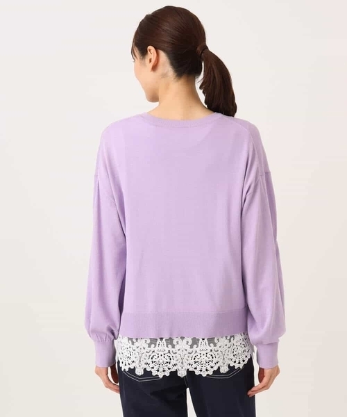 MK MICHEL KLEIN(エムケーミッシェルクラン)の「ハイゲージニット×裾レースタンクトップセット/洗える(ニット/セーター・レディース・ピンク/ラベンダー/ネイビー・38)」の18枚目の写真