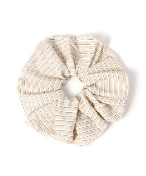 BAYFLOW（ベイフロー）の「ストライプシュシュ（シュシュ・レディース・ベージュ/ブルー・FREE）」の2枚目の写真