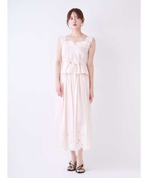 SNIDEL（スナイデル）の「エンブロイダリースカート（スカート・レディース・ピンク/ホワイト/ネイビー・1/0）」の15枚目の写真