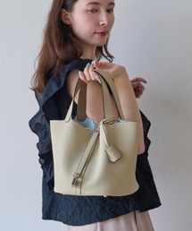 LASIEM（ラシエム）の「キューブバッグ ハンドバッグ トートバッグ レディース バッグインバッグ 本革 レザー Mサイズ（ハンドバッグ）」