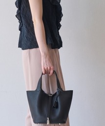 LASIEM（ラシエム）の「キューブバッグ ハンドバッグ トートバッグ レディース バッグインバッグ 本革 レザー Mサイズ（ハンドバッグ）」