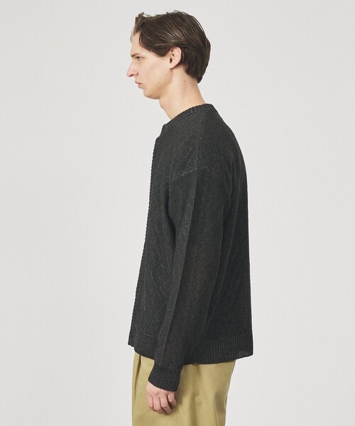 ABAHOUSE（アバハウス）の「ドライタッチ ペーパーライク クルーネックカーディガン（カーディガン/ボレロ・メンズ・ベージュ/ピンクベージュ/ブラック/グレー・46/48）」の8枚目の写真