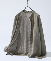 ABAHOUSE（アバハウス）の「ドライタッチ ペーパーライク クルーネックカーディガン（カーディガン/ボレロ）」