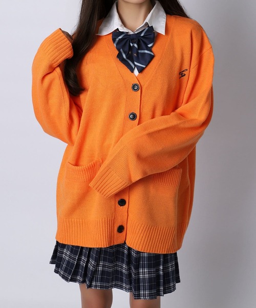 BLACKQUEEN(ブラッククイーン)の「【BLACKQUEEN】JK制服ゆるニットルーズカーディガン(カーディガン/ボレロ・レディース・ブラウン/アイボリー/オレンジ/ミント/グリーン・L)」の5枚目の写真