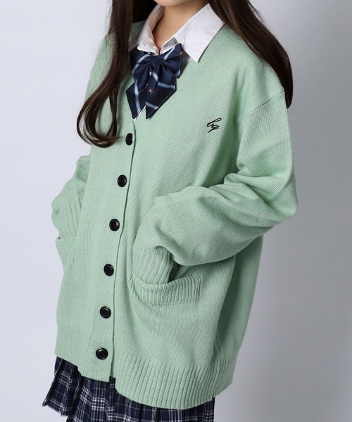 BLACKQUEEN(ブラッククイーン)の「【BLACKQUEEN】JK制服ゆるニットルーズカーディガン(カーディガン/ボレロ・レディース・ブラウン/アイボリー/オレンジ/ミント/グリーン・L)」の4枚目の写真