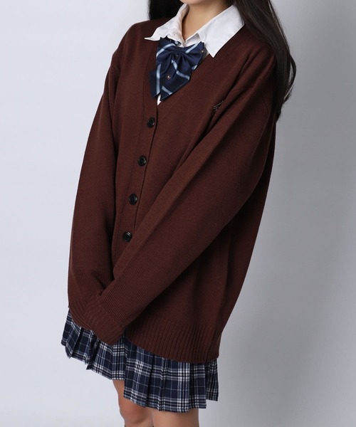 BLACKQUEEN(ブラッククイーン)の「【BLACKQUEEN】JK制服ゆるニットルーズカーディガン(カーディガン/ボレロ・レディース・ブラウン/アイボリー/オレンジ/ミント/グリーン・L)」の6枚目の写真