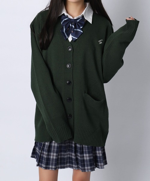 BLACKQUEEN(ブラッククイーン)の「【BLACKQUEEN】JK制服ゆるニットルーズカーディガン(カーディガン/ボレロ・レディース・ブラウン/アイボリー/オレンジ/ミント/グリーン・L)」の11枚目の写真