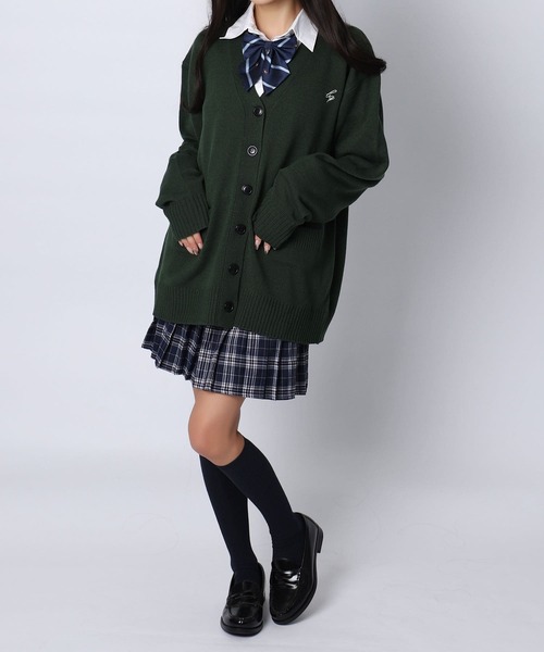 BLACKQUEEN(ブラッククイーン)の「【BLACKQUEEN】JK制服ゆるニットルーズカーディガン(カーディガン/ボレロ・レディース・ブラウン/アイボリー/オレンジ/ミント/グリーン・L)」の12枚目の写真