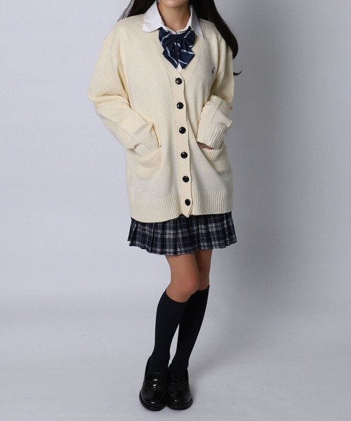 BLACKQUEEN(ブラッククイーン)の「【BLACKQUEEN】JK制服ゆるニットルーズカーディガン(カーディガン/ボレロ・レディース・ブラウン/アイボリー/オレンジ/ミント/グリーン・L)」の17枚目の写真