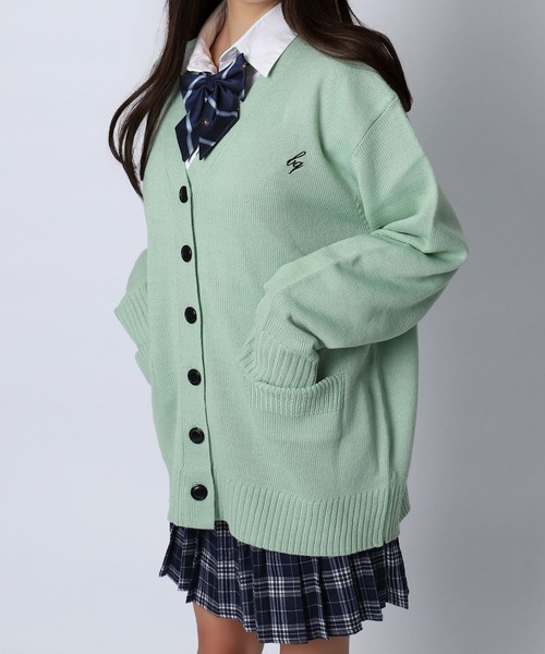 BLACKQUEEN(ブラッククイーン)の「【BLACKQUEEN】JK制服ゆるニットルーズカーディガン(カーディガン/ボレロ・レディース・ブラウン/アイボリー/オレンジ/ミント/グリーン・L)」の19枚目の写真