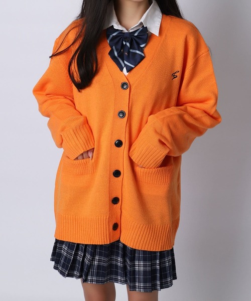 BLACKQUEEN(ブラッククイーン)の「【BLACKQUEEN】JK制服ゆるニットルーズカーディガン(カーディガン/ボレロ・レディース・ブラウン/アイボリー/オレンジ/ミント/グリーン・L)」の22枚目の写真