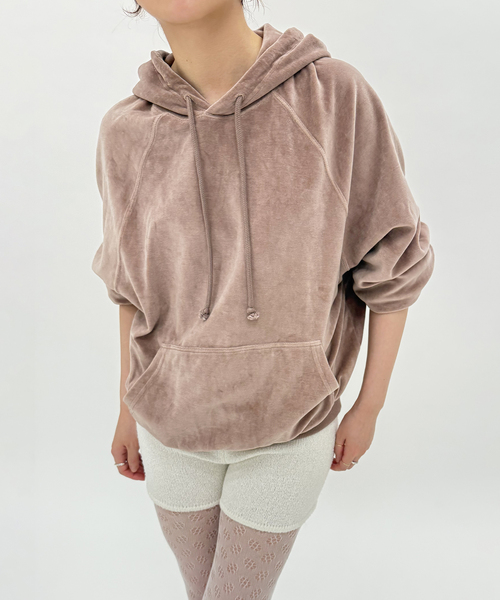 BASERANGE(ベースレンジ)の「【BASERANGE/ベースレンジ】PRE RIM RAGLAN HOODIE(Tシャツ/カットソー・レディース・ブラウン・X-SMALL)」の1枚目の写真