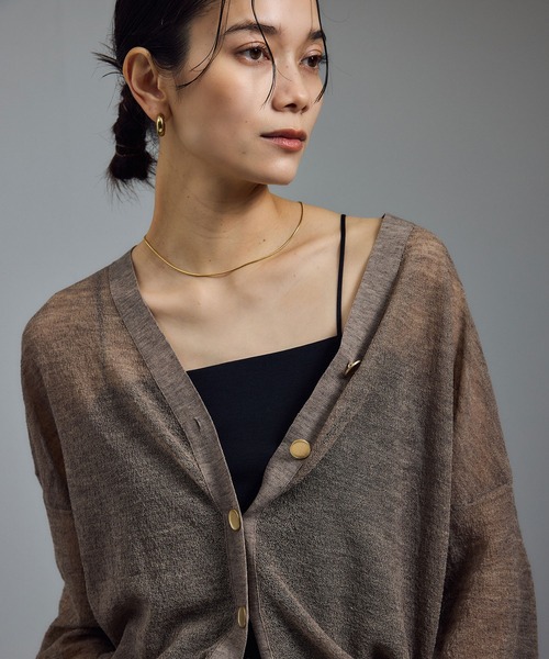 SALON adam et rope'（サロン アダム エ ロペ）の「ベア天カップ付きベアトップキャミソール / UVケア・接触冷感（キャミソール・レディース・ホワイト/ブラック/キナリ/キャメル・M/S）」の14枚目の写真