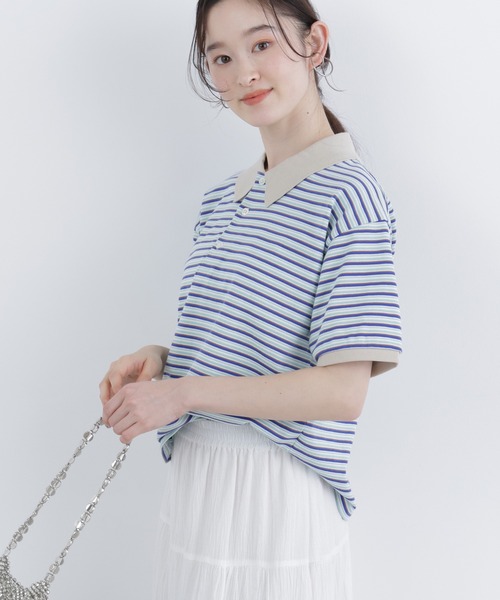 N.(N. Natural Beauty Basic)(エヌエヌナチュラルビューティーベーシック)の「【STAR & STRIPE】ボーダーポロシャツ(ポロシャツ・レディース・ピンク系その他2/ブルー系その他2/ブラウン系その他・FREE)」の16枚目の写真
