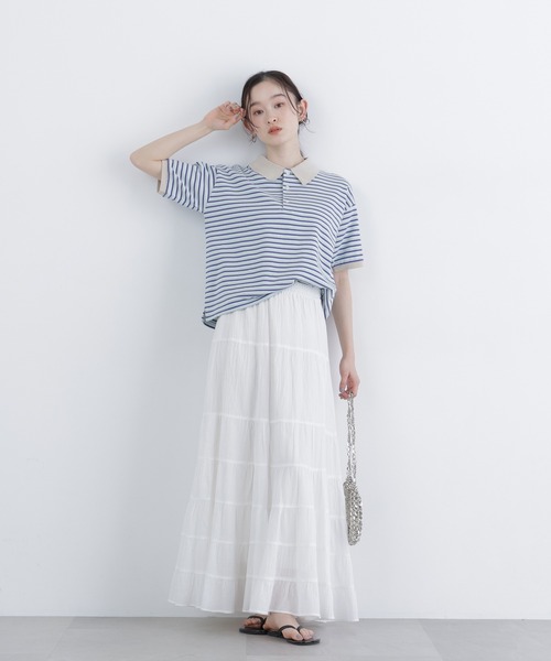 N.(N. Natural Beauty Basic)(エヌエヌナチュラルビューティーベーシック)の「【STAR & STRIPE】ボーダーポロシャツ(ポロシャツ・レディース・ピンク系その他2/ブルー系その他2/ブラウン系その他・FREE)」の17枚目の写真