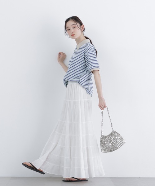 N.(N. Natural Beauty Basic)(エヌエヌナチュラルビューティーベーシック)の「【STAR & STRIPE】ボーダーポロシャツ(ポロシャツ・レディース・ピンク系その他2/ブルー系その他2/ブラウン系その他・FREE)」の18枚目の写真