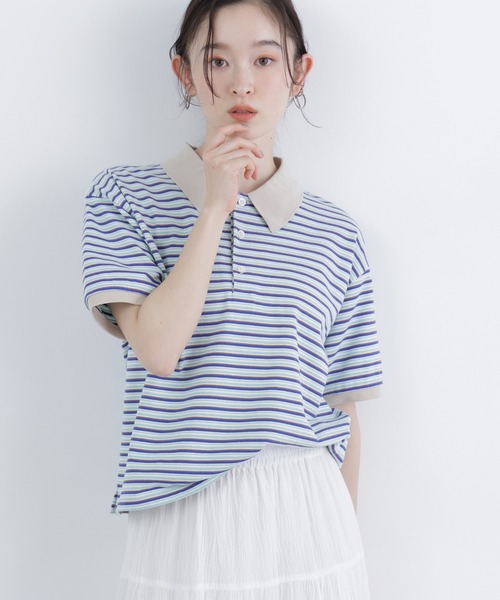 N.(N. Natural Beauty Basic)(エヌエヌナチュラルビューティーベーシック)の「【STAR & STRIPE】ボーダーポロシャツ(ポロシャツ・レディース・ピンク系その他2/ブルー系その他2/ブラウン系その他・FREE)」の20枚目の写真