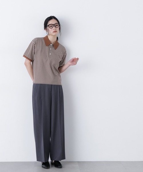 N.(N. Natural Beauty Basic)(エヌエヌナチュラルビューティーベーシック)の「【STAR & STRIPE】ボーダーポロシャツ(ポロシャツ・レディース・ピンク系その他2/ブルー系その他2/ブラウン系その他・FREE)」の4枚目の写真