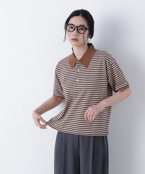 N.(N. Natural Beauty Basic)(エヌエヌナチュラルビューティーベーシック)の「【STAR & STRIPE】ボーダーポロシャツ(ポロシャツ・レディース・ピンク系その他2/ブルー系その他2/ブラウン系その他・FREE)」の5枚目の写真