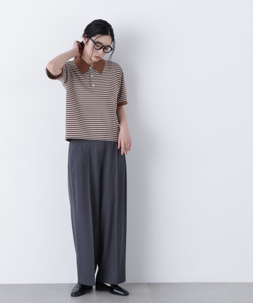 N.(N. Natural Beauty Basic)(エヌエヌナチュラルビューティーベーシック)の「【STAR & STRIPE】ボーダーポロシャツ(ポロシャツ・レディース・ピンク系その他2/ブルー系その他2/ブラウン系その他・FREE)」の8枚目の写真