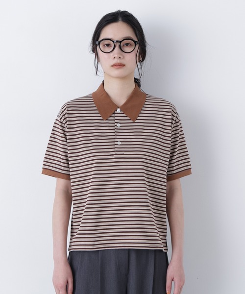 N.(N. Natural Beauty Basic)(エヌエヌナチュラルビューティーベーシック)の「【STAR & STRIPE】ボーダーポロシャツ(ポロシャツ・レディース・ピンク系その他2/ブルー系その他2/ブラウン系その他・FREE)」の9枚目の写真