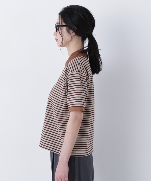 N.(N. Natural Beauty Basic)(エヌエヌナチュラルビューティーベーシック)の「【STAR & STRIPE】ボーダーポロシャツ(ポロシャツ・レディース・ピンク系その他2/ブルー系その他2/ブラウン系その他・FREE)」の10枚目の写真