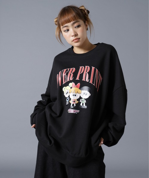 over print(オーバープリント)の「overprint/オーバープリント/The Powerpuff Galver:2sweat(スウェット・レディース・ブラック・XL/L/M)」の3枚目の写真