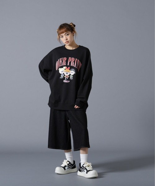 over print(オーバープリント)の「overprint/オーバープリント/The Powerpuff Galver:2sweat(スウェット・レディース・ブラック・XL/L/M)」の5枚目の写真