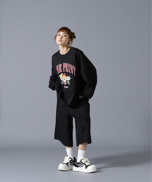 over print(オーバープリント)の「overprint/オーバープリント/The Powerpuff Galver:2sweat(スウェット・レディース・ブラック・XL/L/M)」の7枚目の写真