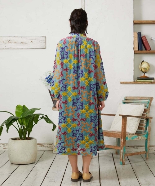 Jocomomola（ホコモモラ）の「Caballerias アニマルジャカードシアーワンピース（ワンピース・レディース・ダークインディゴブルー/ライトピンク・40）」の15枚目の写真