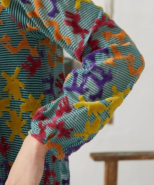 Jocomomola（ホコモモラ）の「Caballerias アニマルジャカードシアーワンピース（ワンピース・レディース・ダークインディゴブルー/ライトピンク・40）」の18枚目の写真