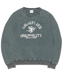 UNREFINED EMBLEM RAGLAN SWEATSHIRT - WASHED GRAY