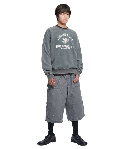 NOMANUAL(NOMANUAL)の「UNREFINED EMBLEM RAGLAN SWEATSHIRT - WASHED GRAY(スウェット・レディース・その他・MEDIUM/LARGE/SMALL/X-LARGE)」の3枚目の写真