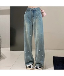 パール付デニムパンツ