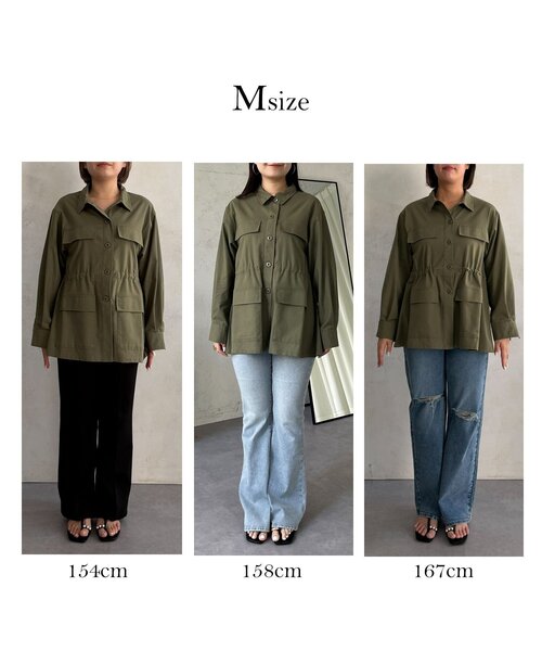 prose verse(プロズヴェール)の「ドロストペプラムミリタリーシャツジャケット(シャツ/ブラウス・レディース・カーキ・LARGE/MEDIUM)」の2枚目の写真