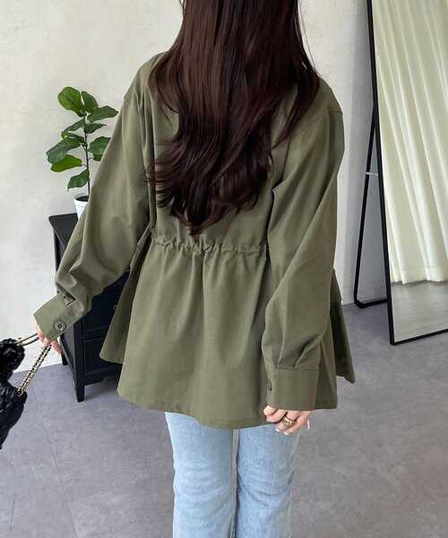prose verse(プロズヴェール)の「ドロストペプラムミリタリーシャツジャケット(シャツ/ブラウス・レディース・カーキ・LARGE/MEDIUM)」の10枚目の写真